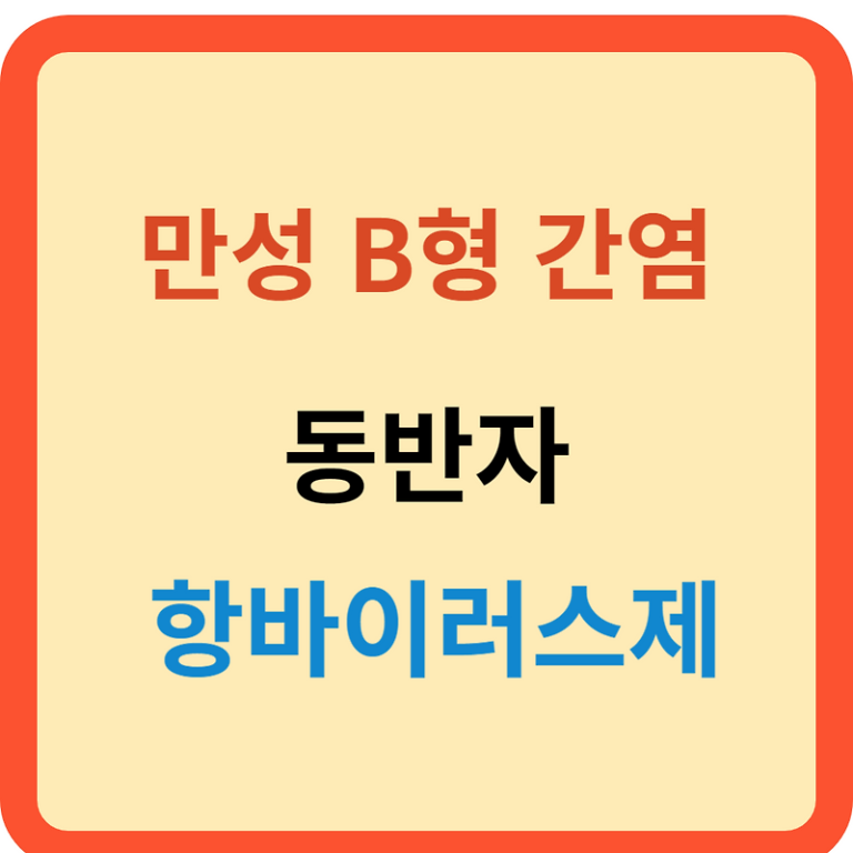 만성 B형 간염 치료 동반자 항바이러스제