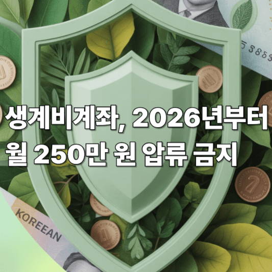 생계비계좌, 2026년부터 월 250만 원 압류 금지
