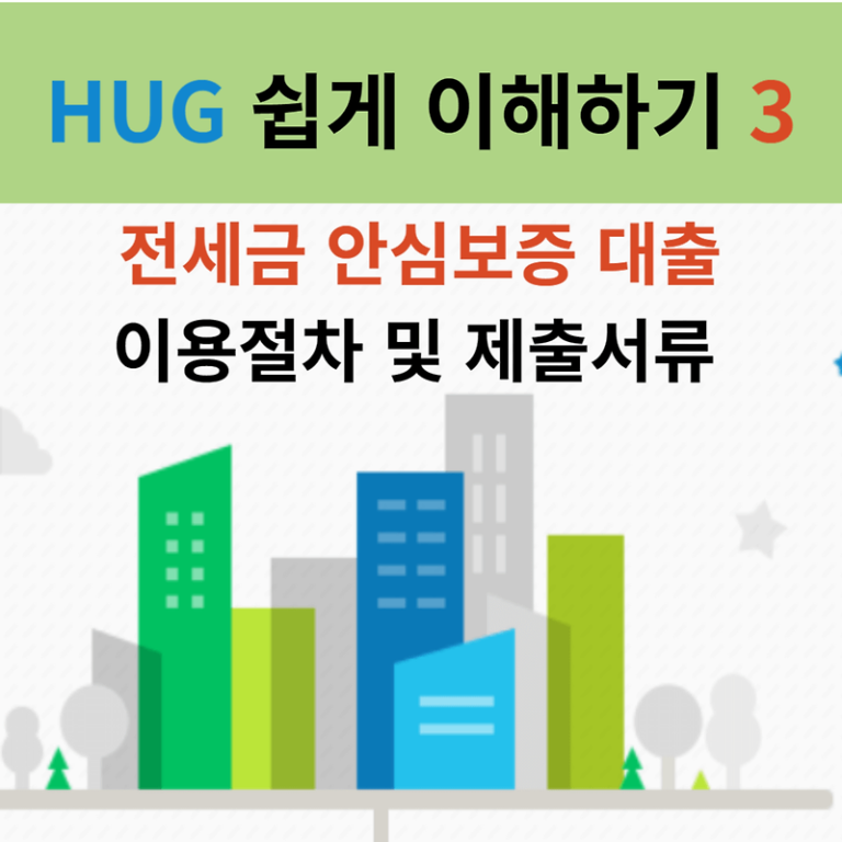 HUG3 전세금 안심보증 대출 이용절차 제출서류