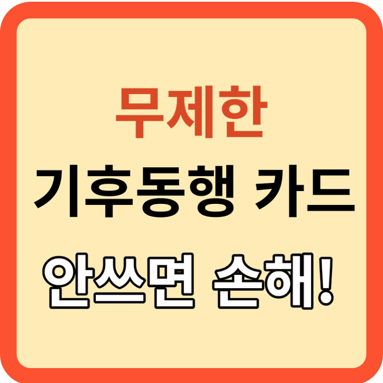 기후동행카드: 무제한 카드, 안 쓰면 손해!