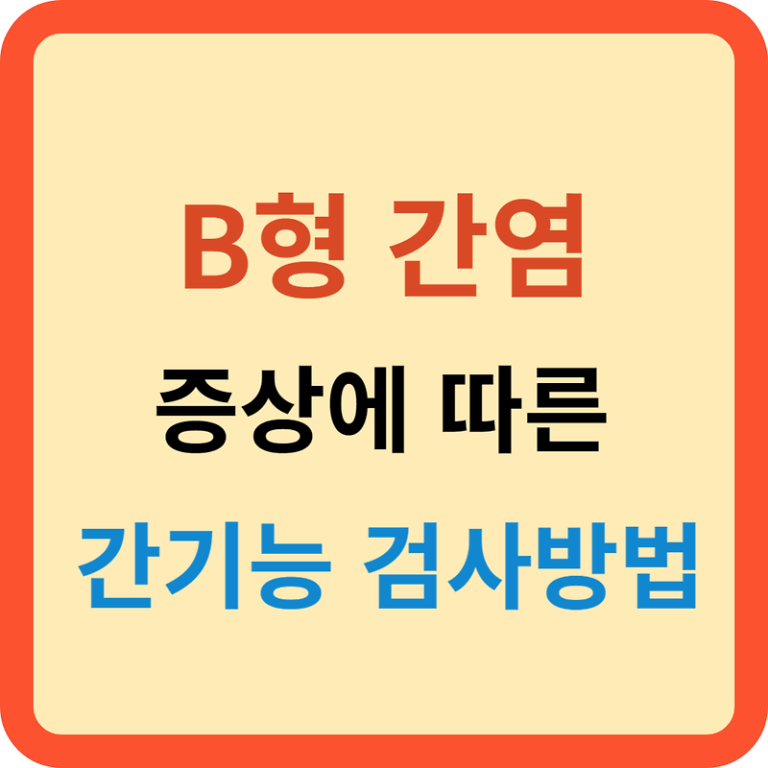 B형 간염 증상에 따른 간기능 검사 방법