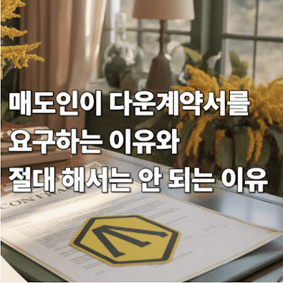 매도인이 다운계약서를 요구하는 이유와 절대 해서는 안 되는 이유