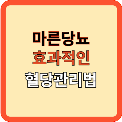 마른당뇨, 효과적인 혈당관리법?