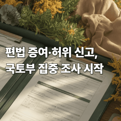 편법 증여·허위 신고, 국토부 집중 조사 시작