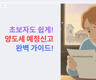 초보자도 쉽게! 양도세 예정신고 완벽 가이드!