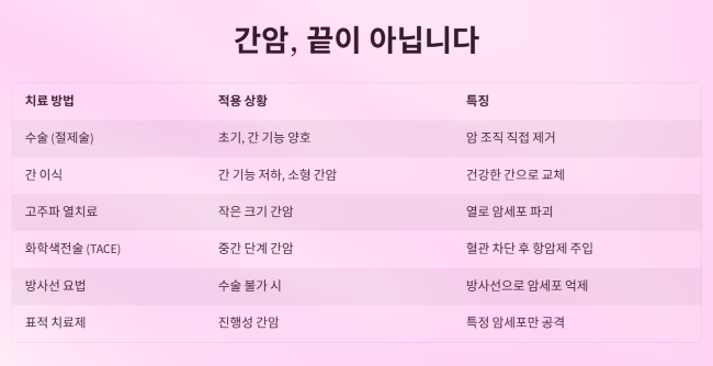 간암의 치료 방법