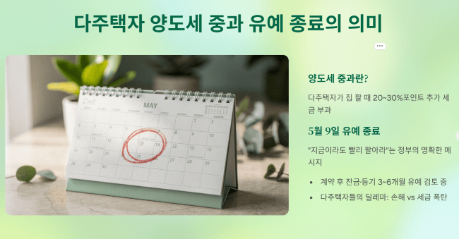 다주택자 양도세 중과 유예 종료