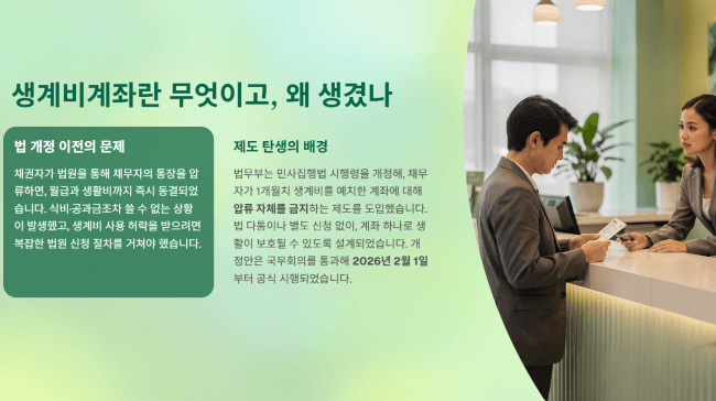 생계비계좌란 무엇이고, 왜 생겼나
