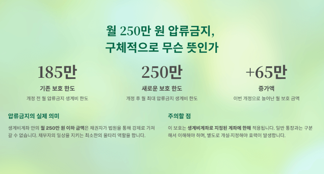 월 250만 원 압류금지