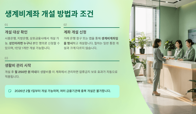 생계비계좌 개설 방법과 조건