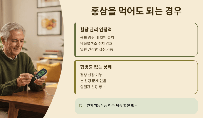 당뇨 환자가 홍삼을 먹어도 되는 경우