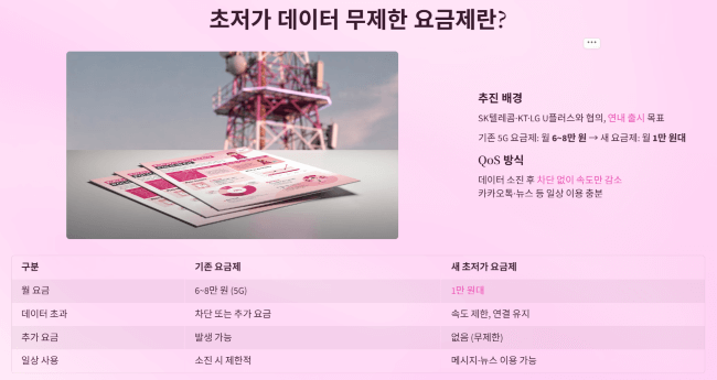 정부 주도 초저가 데이터 무제한 요금제 추진