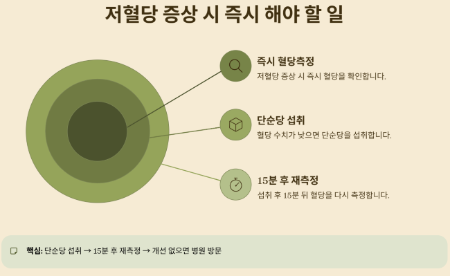 저혈당 증상이 나타났을 때 즉시 해야 할 일