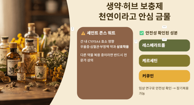 생약과 허브 보충제, 천연이라고 안심할 수 없습니다