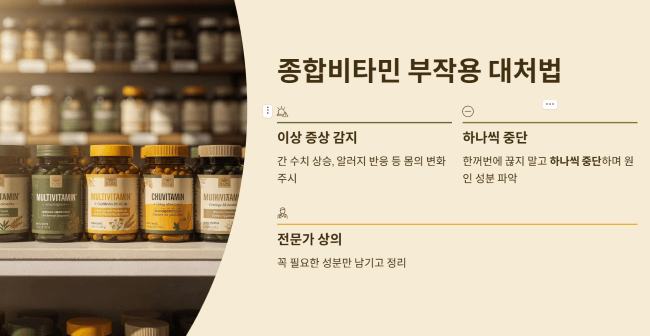 종합비타민과 기타 영양제 주의사항