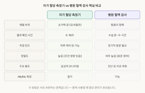 자가 측정과 병원 검사의 차이