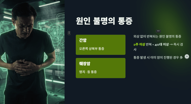 원인을 알 수 없는 통증