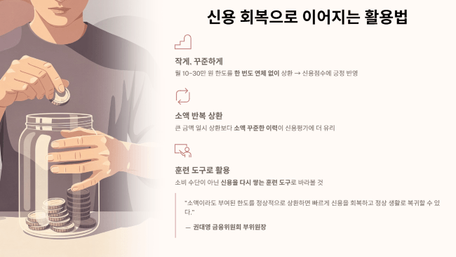 신용 회복으로 이어지는 현실적인 활용법