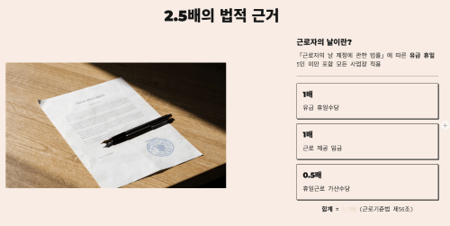 노동절 2.5배 계산의 법적 근거