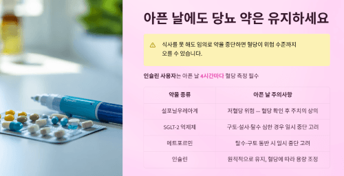 아픈 날에도 당뇨 약, 이렇게 유지하세요