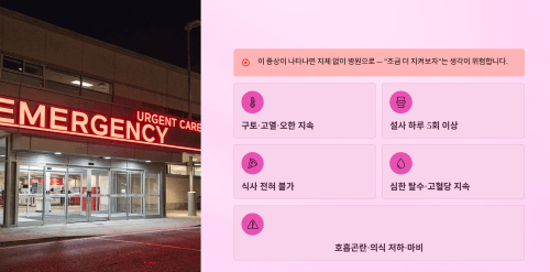 반드시 병원에 가야 하는 위험 신호