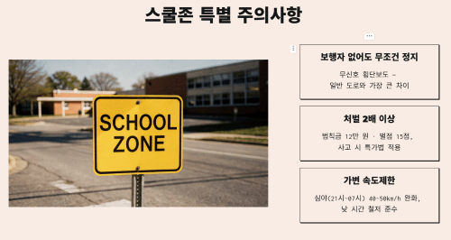 스쿨존에서 우회전할 때 특별히 주의할 점