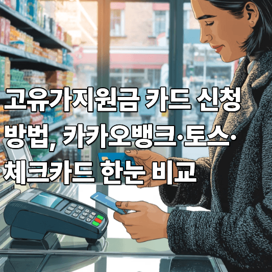 고유가지원금 카드 신청 방법, 카카오뱅크·토스·체크카드 한눈 비교