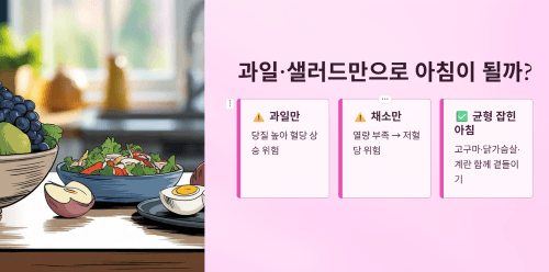 아침에 과일과 샐러드만으로 되는가?