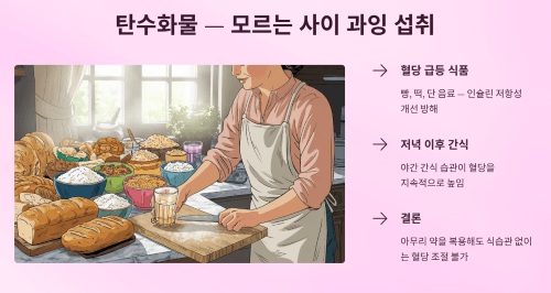 탄수화물 섭취, 생각보다 많이 드시고