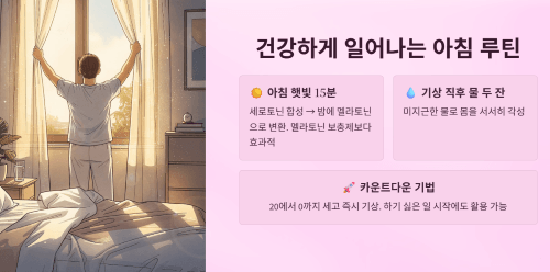 아침 햇빛이 핵심입니다