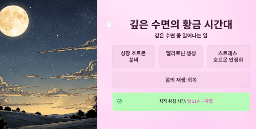 깊은 수면을 위한 취침 시간대