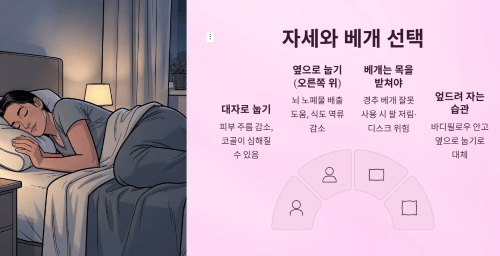 자세와 베개 선택이 수면에 미치는 영향