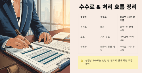 수수료·편의성·처리 흐름 정리