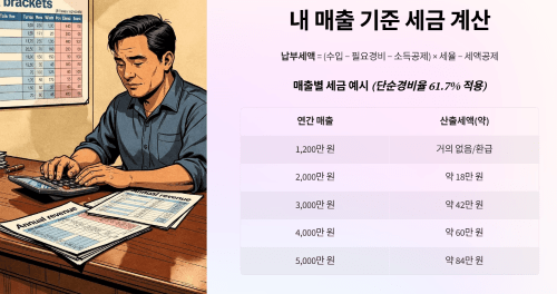 내 매출 기준으로 세금이 얼마나 나올까