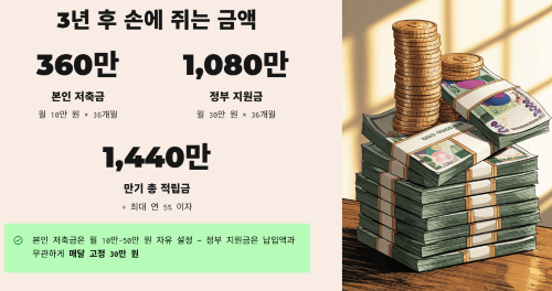 지원 내용과 만기 후 받을 수 있는 금액