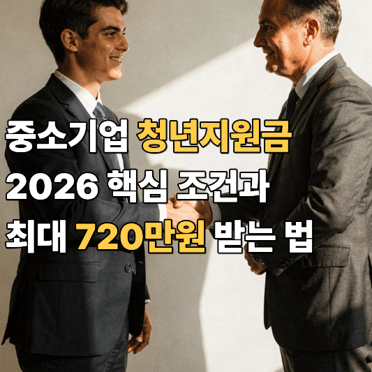 중소기업 청년지원금 2026 핵심 조건과 최대 720만원 받는 법