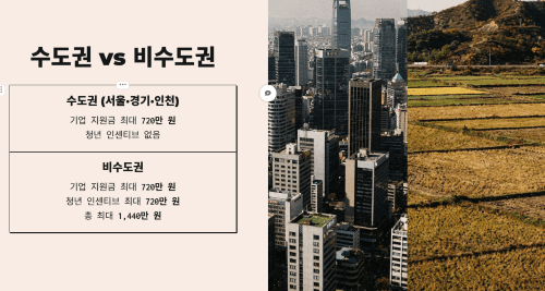 수도권 vs 비수도권 지원액 비교