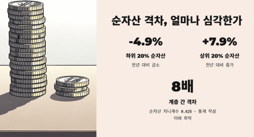 순자산 격차, 8배까지 벌어졌습니다