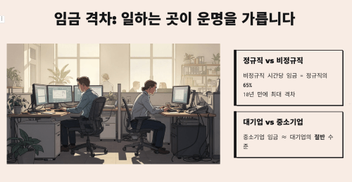정규직과 비정규직, 대기업과 중소기업의 임금 차이