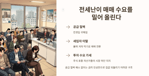 전세난이 매매 수요를 밀어 올리는 구조
