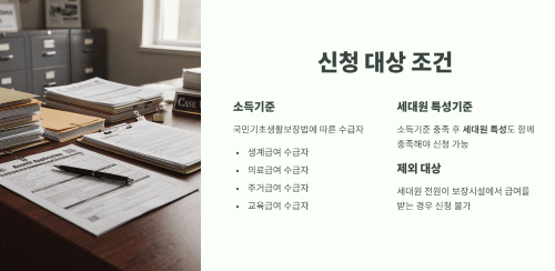 대상 조건 한눈에 보기
