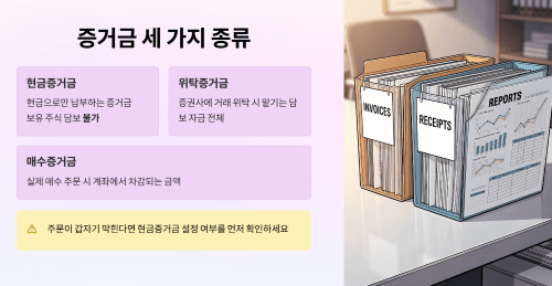현금증거금·위탁증거금·매수증거금