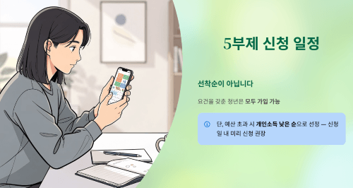 5부제 일정표로 내 신청일 확인하기