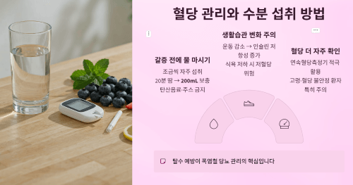 혈당 관리와 수분 섭취 방법