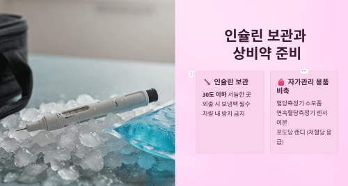인슐린 보관과 상비약 준비