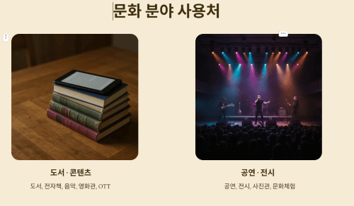 문화 분야 사용처