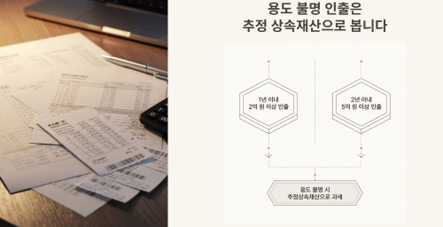 용도 불명 인출은 추정 상속재산으로 봅니다