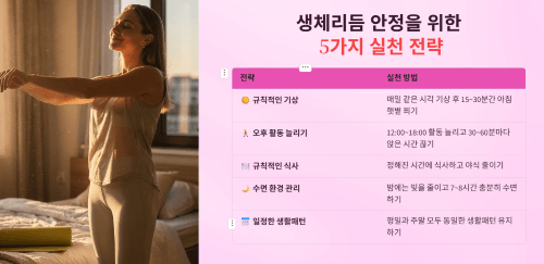 당 관리를 돕는 생체리듬 만드는 방법