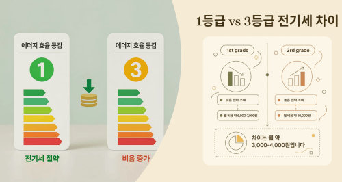 1등급과 3등급 전기세 차이