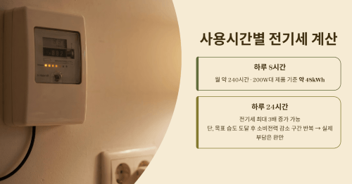 사용시간별 전기세 계산법